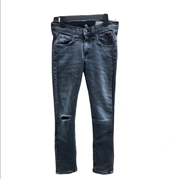 RAG & BONE BLACK DENIM CAPRIS - Picture 1 of 5
